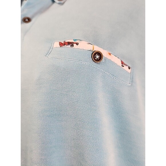 Marti Kat Mens Polo Shirt XXL Blue Short Sleeve Modal Blend Business Casual - Picture 4 of 12